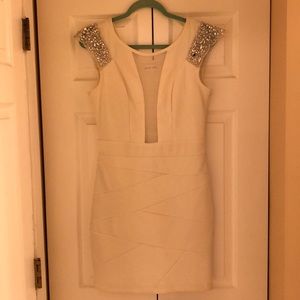 White Bachelorette Mini Dress, size large